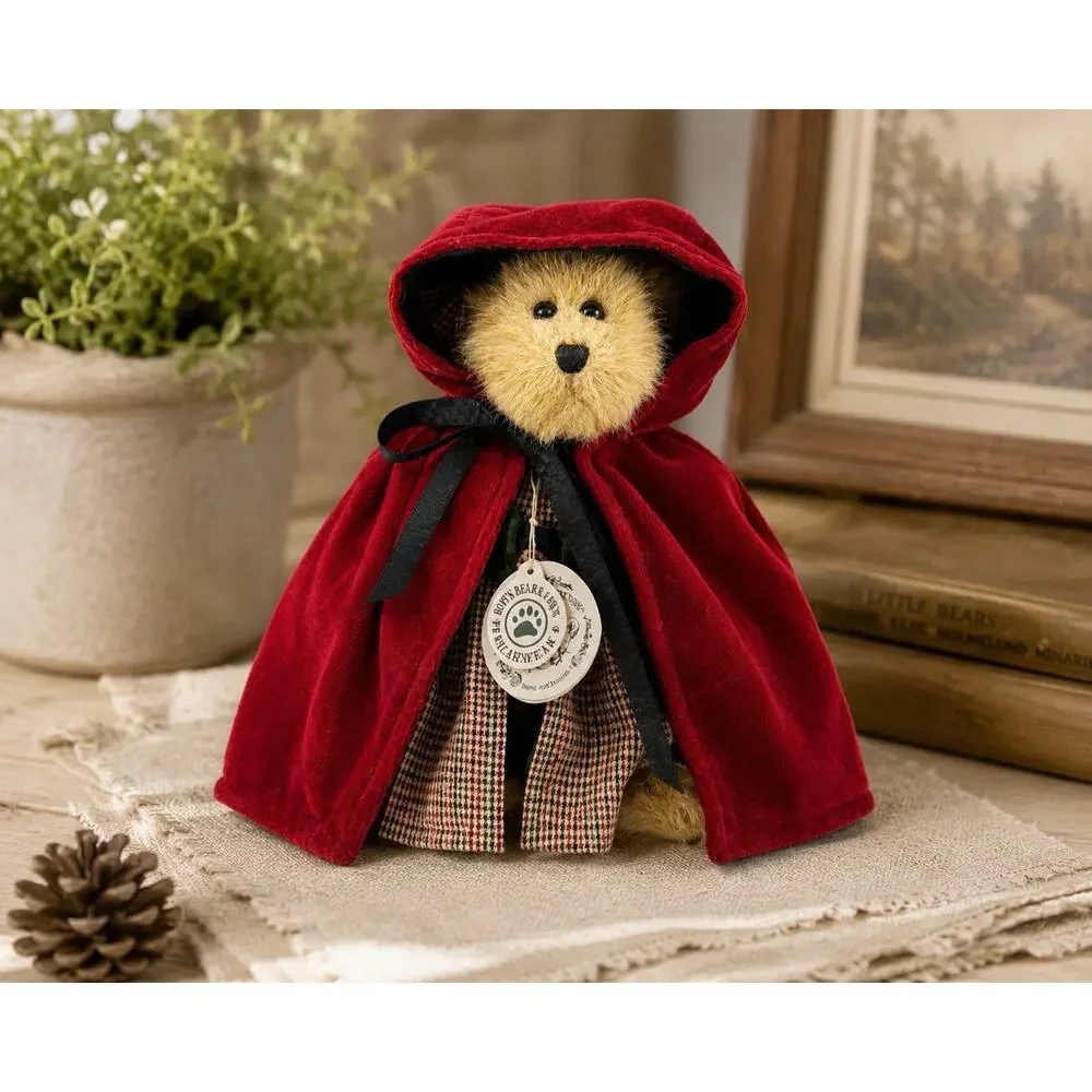 Boyds Bears Bailey Bear Red Riding Hood Cape Plush 9” Style 9199-15 w Tags